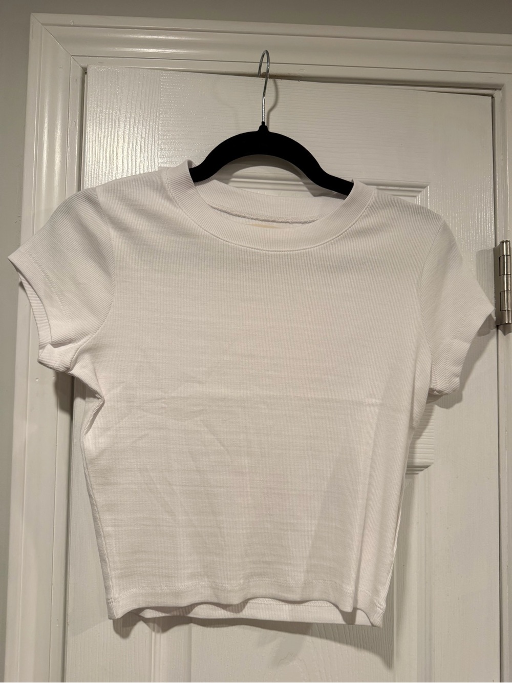 NWOT! Madewell White Ribbed Crop Tee Small